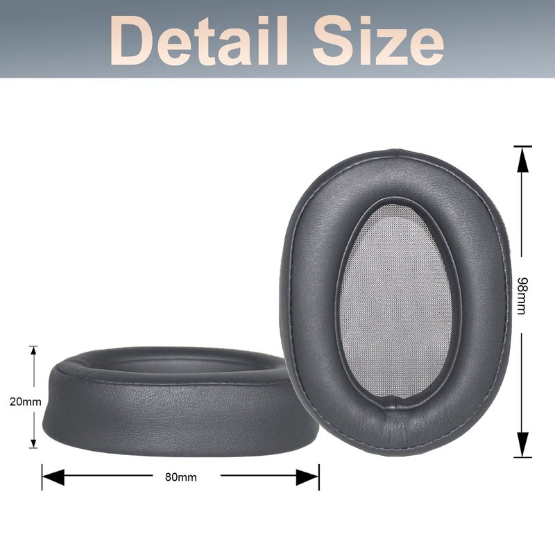 Adhiper WH-H900N Replacement Ear Pads Protein PU Leather Ear Cushion Compatible with Sony WH-H900N and MDR-100ABN Headphones (Dark Grey) - Image 3